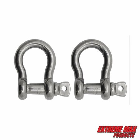 EXTREME MAX Extreme Max 3006.8318.2 BoatTector Stainless Steel Anchor Shackle - 3/8", 2-Pack 3006.8318.2